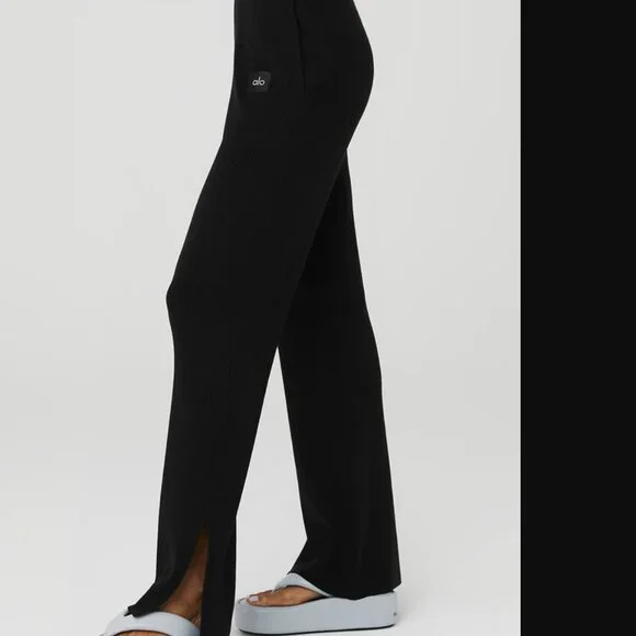 ALO Yoga Black Ribbed Cardigan - Picture 3 of 13